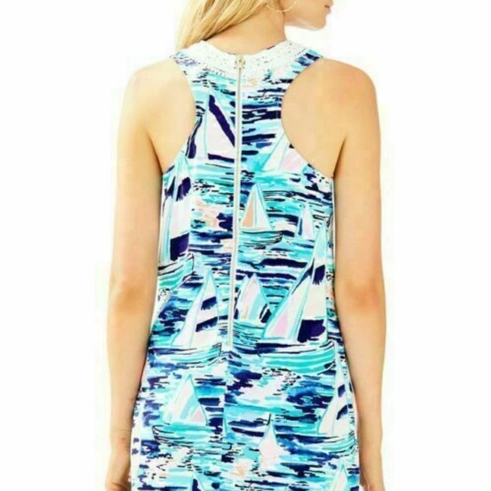 Lilly Pulitzer Blue Patterned Women's Swim Dress 6 - Picture 3 of 9